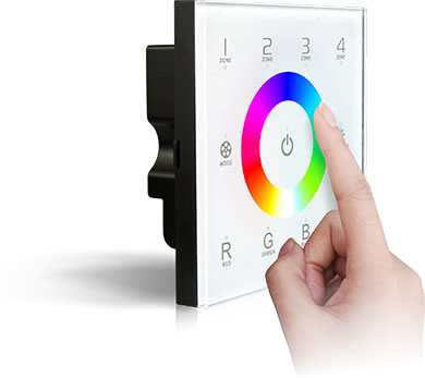 AC100~240V 4 zones Touch Panel Controller DX4 For single color/CCT/RGB/RGBW LED strip light